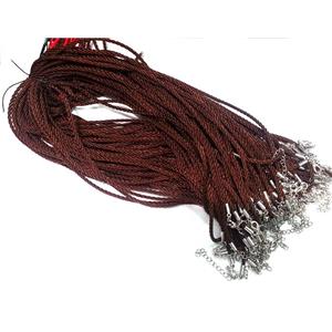 Rattail Nylon, Sennit Necklace Cord, copper connector, coffee, 3mm dia [WIRENW32]