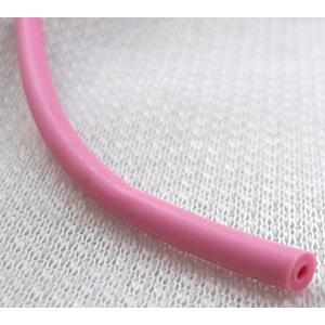 Rubber Cord, hollow, pink, 4mm dia, Tube wire, approx 350meters [WIREPL10]