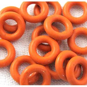 Orange Rubber Stopper Beads, 8mm dia, 3.2mm hole [WIREPL34C02]