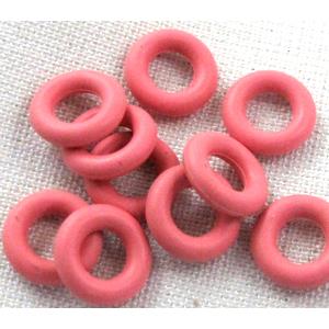 Pink Rubber Stopper Beads, 8mm dia, 3.2mm hole [WIREPL34C05]