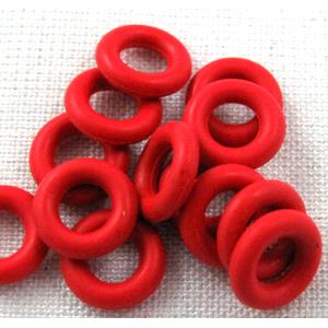 Red Rubber Stopper Beads, 8mm dia, 3.2mm hole [WIREPL34C06]