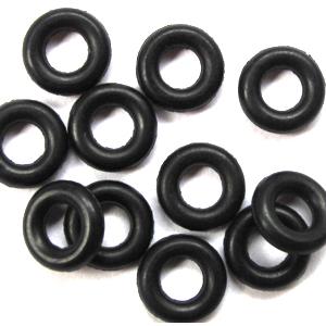 Black Rubber Stopper Beads, 8mm dia, 3.2mm hole [WIREPL34C10]