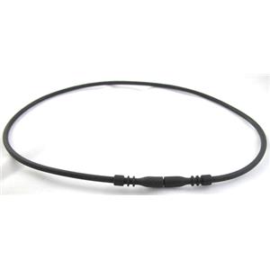 Jewelry making necklace cord, rubber, black, 3mm dia,18 inch length [WIREPL35C02]