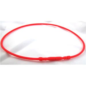 Jewelry making necklace cord, rubber, red, 3mm dia,18 inch length [WIREPL35C04]