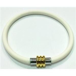 Jewellry Making necklace and bracelet cord, rubber, white, 5mm dia, 16 inch length [WIREPL42-16]