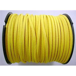 yellow Synthetic Suede Cord, approx 3mm wide, 100yards per roll [WIRESC025]