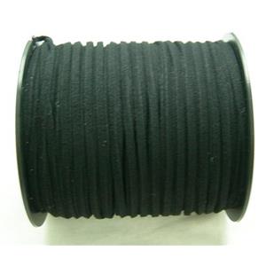 black Synthetic Suede Cord, approx 3mm wide, 100yards per roll [WIRESC028]