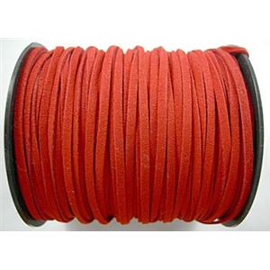 red Synthetic Suede Cord, approx 3mm wide, 100yards per roll [WIRESC029]
