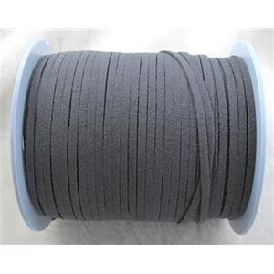 deep-grey Synthetic Suede Cord, approx 3mm wide, 100yards per roll [WIRESC030]