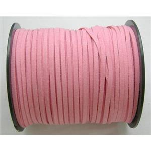 pink Synthetic Suede Cord, approx 3mm wide, 100yards per roll [WIRESC036]