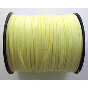 yellow Synthetic Suede Cord, approx 3mm wide, 100yards per roll [WIRESC037]