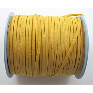 Synthetic Suede Cord, yellow, approx 3mm wide, 100yards per roll [WIRESC040]