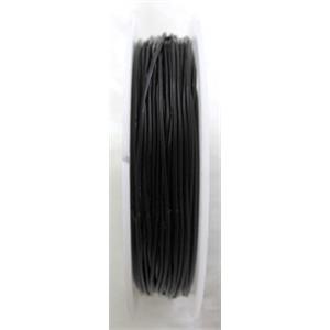 Crystal Wire, stretchy, round, black, 1.0mm dia, 5meters per roll [WIRETEC02C02-1.0M]