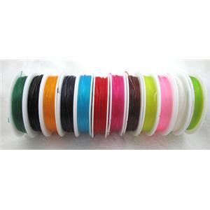 Crystal Wire, stretchy, round, mixed color, 0.8mm dia,8meters per roll [WIRETEC02MIX-0.8M]