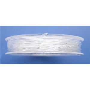 stretchy Crystal Wire, round, fine grade, japan, clear, approx 0.8mm dia, 100m per rolls [WIRETEC04-08]