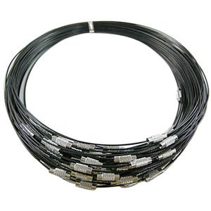 Tiger Tail Necklace with a Screwed Copper Clasp, 14cm dia, wire:1.0mm,clasp:4.5mm dia, 13mm length [WIRETN01]