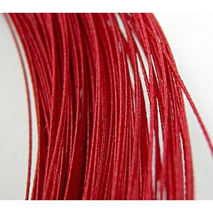 waxed wire, round, grade a, red, 0.5mm dia [WIREWAX204C03]