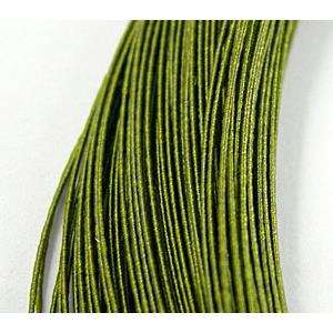waxed wire, round, grade a, green, 0.5mm dia [WIREWAX204C06]