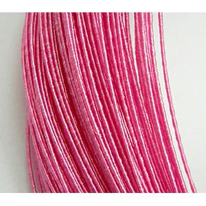 waxed wire, round, grade a, hot-pink, 0.5mm dia [WIREWAX204C13]