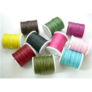 Mix Color Jewelry Waxed Wire, 1.0mm dia,10m per roll [WIREWAXEDMIX]