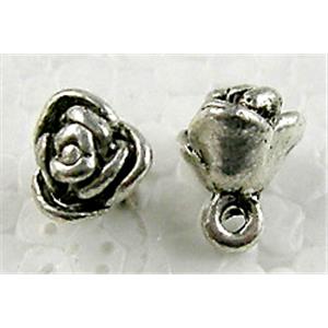 Tibetan Silver Rosebud pendant, 7mm dia, 8.5mm high [Y6943B]