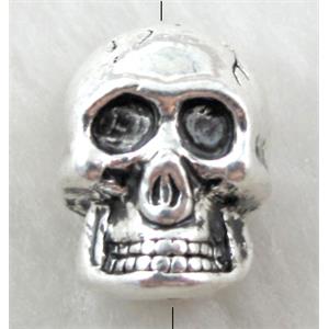 Tibetan Silver skull beads, 11.5x17.5mm [YJ10593]