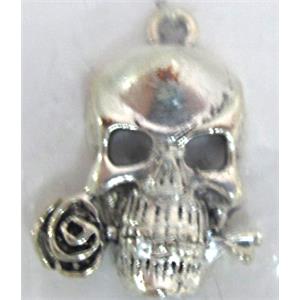 Skull Charm, Tibetan Silver pendants, 17.6x20.7mm [YJ11114]