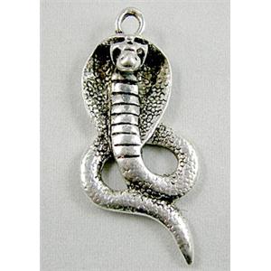 Tibetan Silver snake Cobra pendant, 20x43mm [YJ11979]