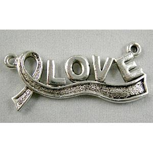 Tibetan Silver LOVE pendant, 34x15mm [YJ12985]
