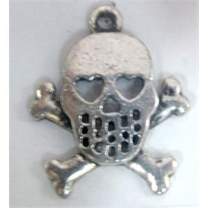 Skull Charm, Tibetan Silver pendants, 20.8x21.5mm [YJ13374]