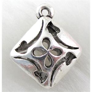 Tibetan Silver Charms Pendant, 17x20mm,8mm thick [YJ13395]