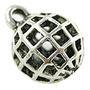 Tibetan Silver Charms Pendant, 11mm dia [YJ13813]