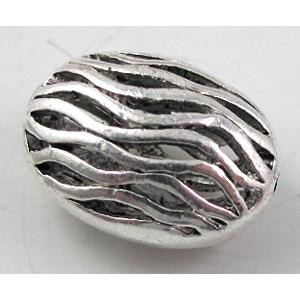 Tibetan Silver Charms Flat Oval Spacer, 13x17.5mm, 9mm thick [YJ13870]