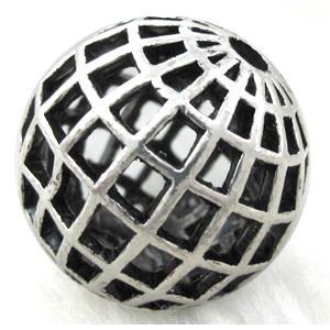 Tibetan Silver Charms Round bead, approx 25mm dia [YJ13899]