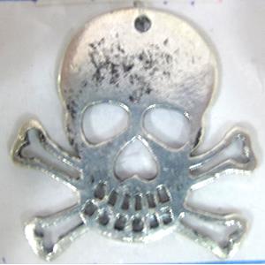 Skull Charm, Tibetan Silver pendants, 27x28.5mm [YJ14074]