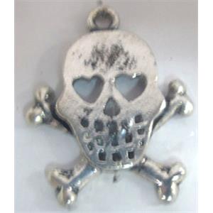 Skull Charm, Tibetan Silver pendants, 20.7x22mm [YJ14331]