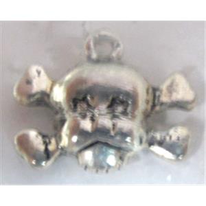 Tibetan Silver Skull Charm pendants, 11x17mm [YJ14371]