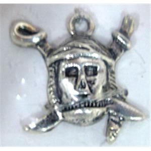 Tibetan Silver Skull Charm pendants, 18x20mm [YJ14425]