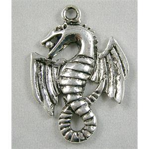 Tibetan Silver dinosaur pendant, 25x34mm [YJ14650]