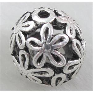 Tibetan Silver Charms Round Spacer, 14.5mm dia [YJ18426]