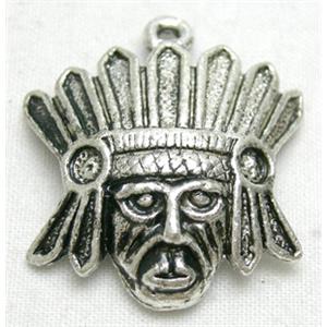 Tibetan Silver Face pendants, 22x25mm [YJ3879]