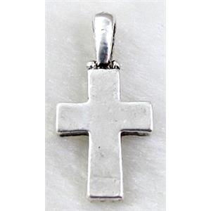 Tibetan Silver cross pendants, 13x27mm [YJ4782]
