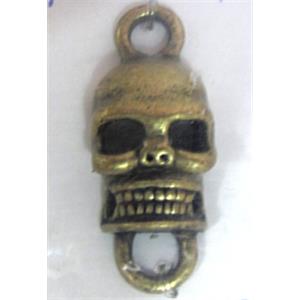 Tibetan Silver Skull connector, Antique bronze, 11.5x22.3mm [YJ7948]