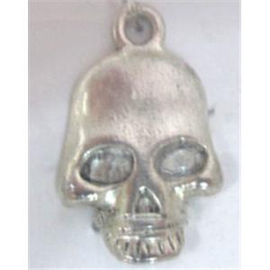 Skull Charm, Tibetan Silver pendants, 11.7x15mm [YJ8900]