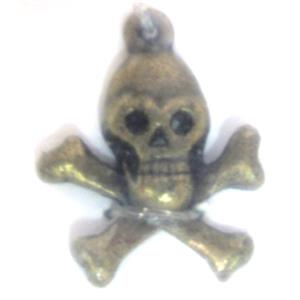 Skull Charm, Tibetan Silver pendants, antique bronze, 16.5x17.3mm [YJ9134]