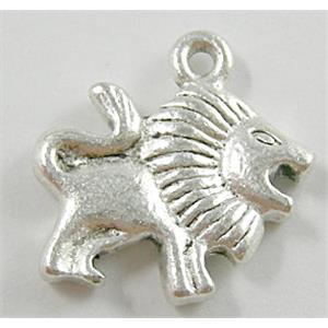 Tibetan Silver lion Pendant, 7x17.5mm [YJ940]