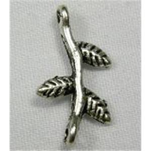 Tibetan Silver leaf pendants, 16mm length [YI220]
