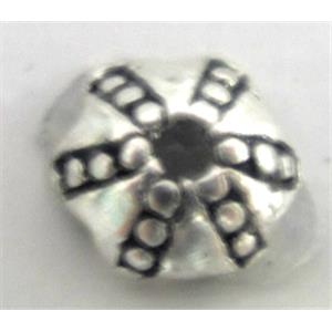 Tibetan Silver Bead-Cap Non-Nickel, 7x3mm [ZN11439]