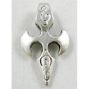 Tibetan Silver pendant, lead free and nickel free, 14x25mm [ZN1178FF]