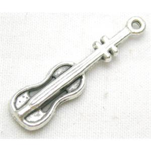 Tibetan Silver guitar Pendant Non-Nickel, 7x25mm [ZN1185]
